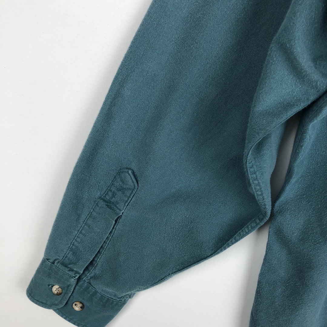 1980'S Orvis white tag long-sleeved chamois cloth shirt, men's size L equivalent, vintage. cotton Blue type light blue Vintage Second Hand