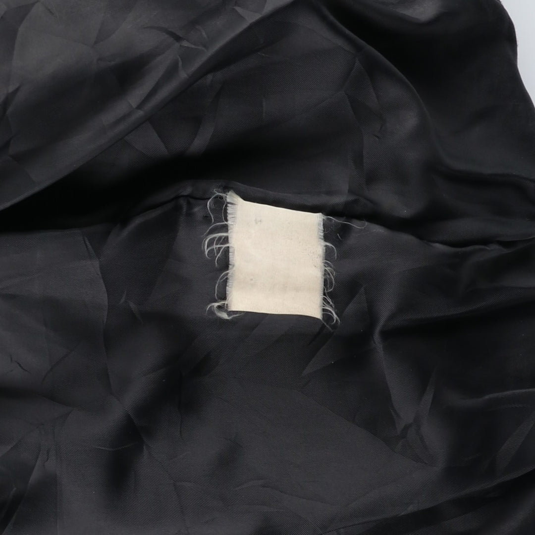 Swing-top type padded leather blouson, men's size L unclear black type Vintage Second Hand
