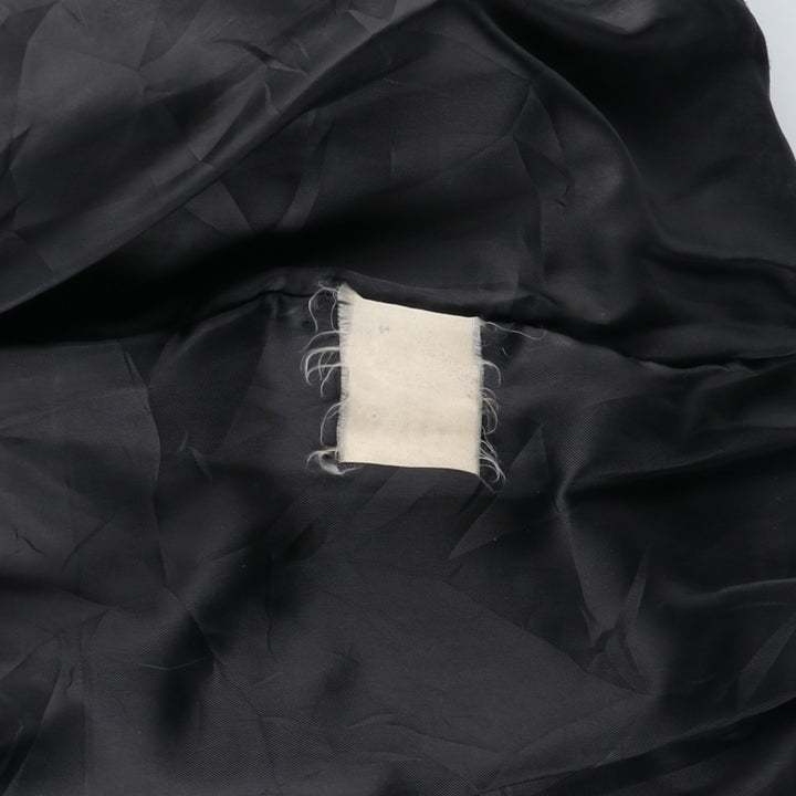 Swing-top type padded leather blouson, men's size L unclear black type Vintage Second Hand