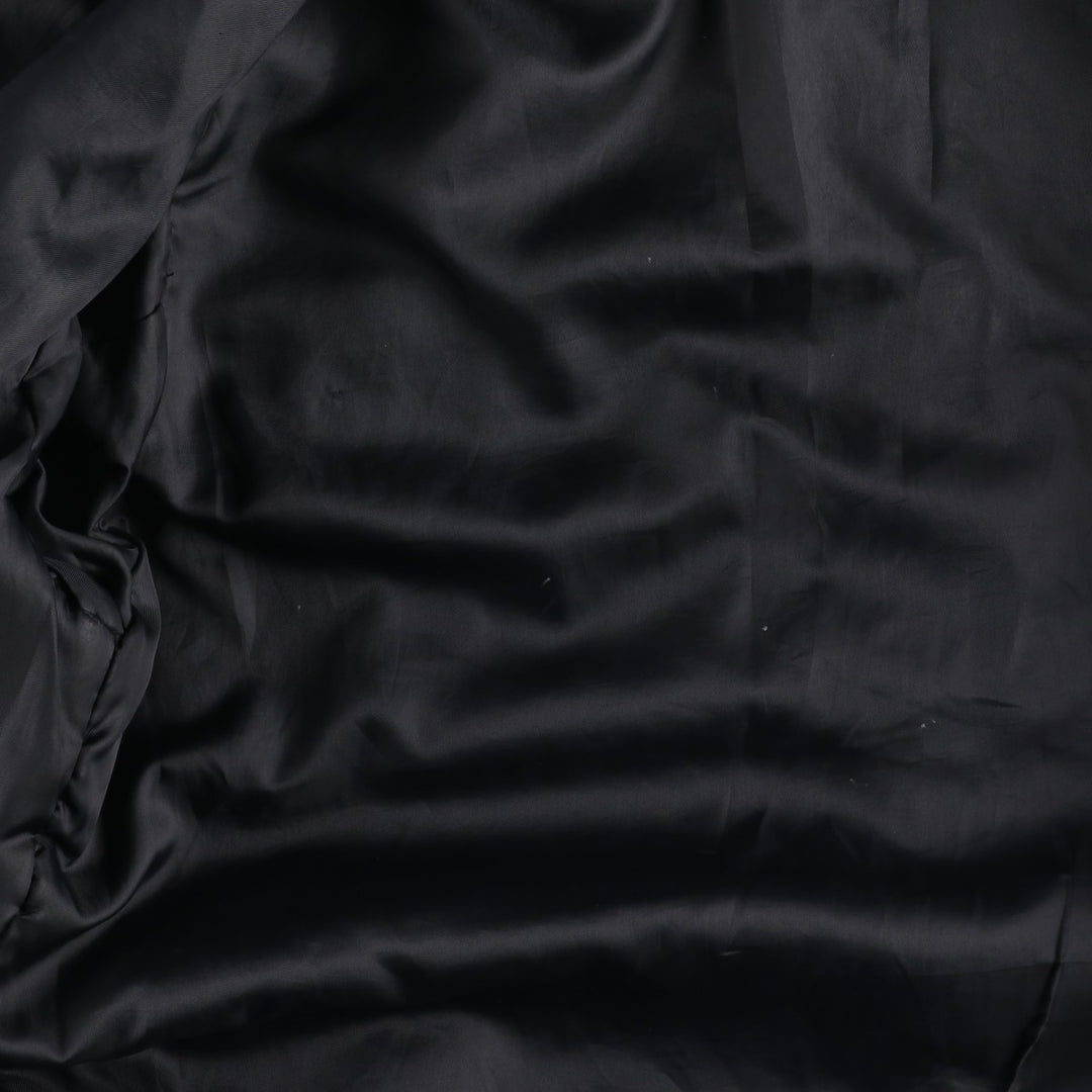 Swing-top type padded leather blouson, men's size L unclear black type Vintage Second Hand