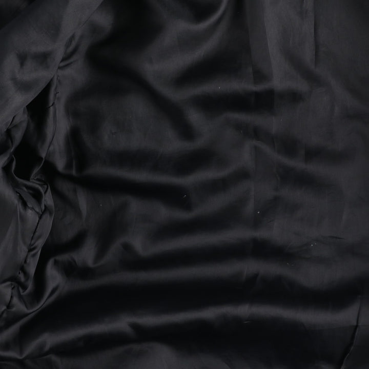 Swing-top type padded leather blouson, men's size L unclear black type Vintage Second Hand