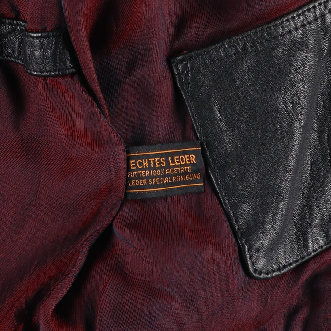 L. LAMBERTAZZI Leather Blouson, Men's Size XL genuine leather black type Vintage Second Hand