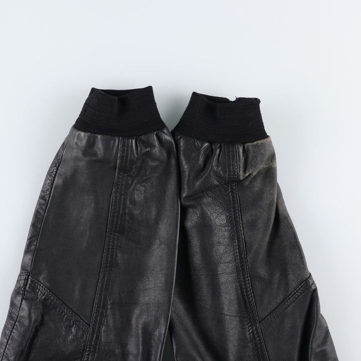L. LAMBERTAZZI Leather Blouson, Men's Size XL genuine leather black type Vintage Second Hand