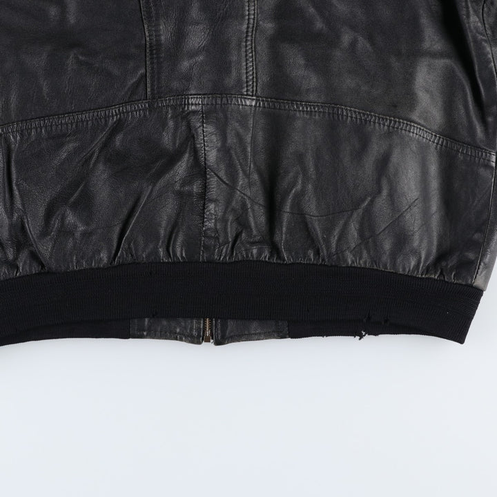 L. LAMBERTAZZI Leather Blouson, Men's Size XL genuine leather black type Vintage Second Hand
