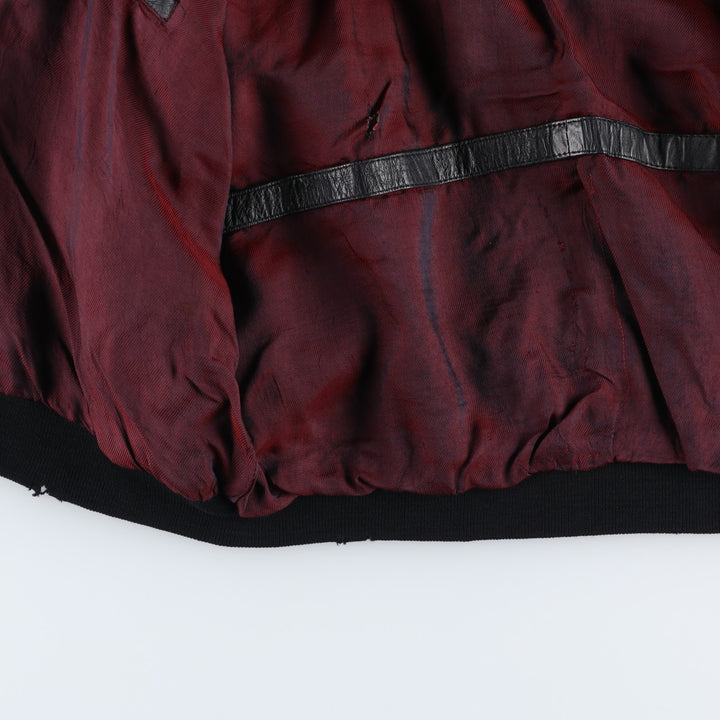 L. LAMBERTAZZI Leather Blouson, Men's Size XL genuine leather black type Vintage Second Hand