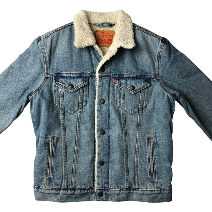 Levi's padded denim jacket, size M, men's cotton blue type Vintage Second Hand