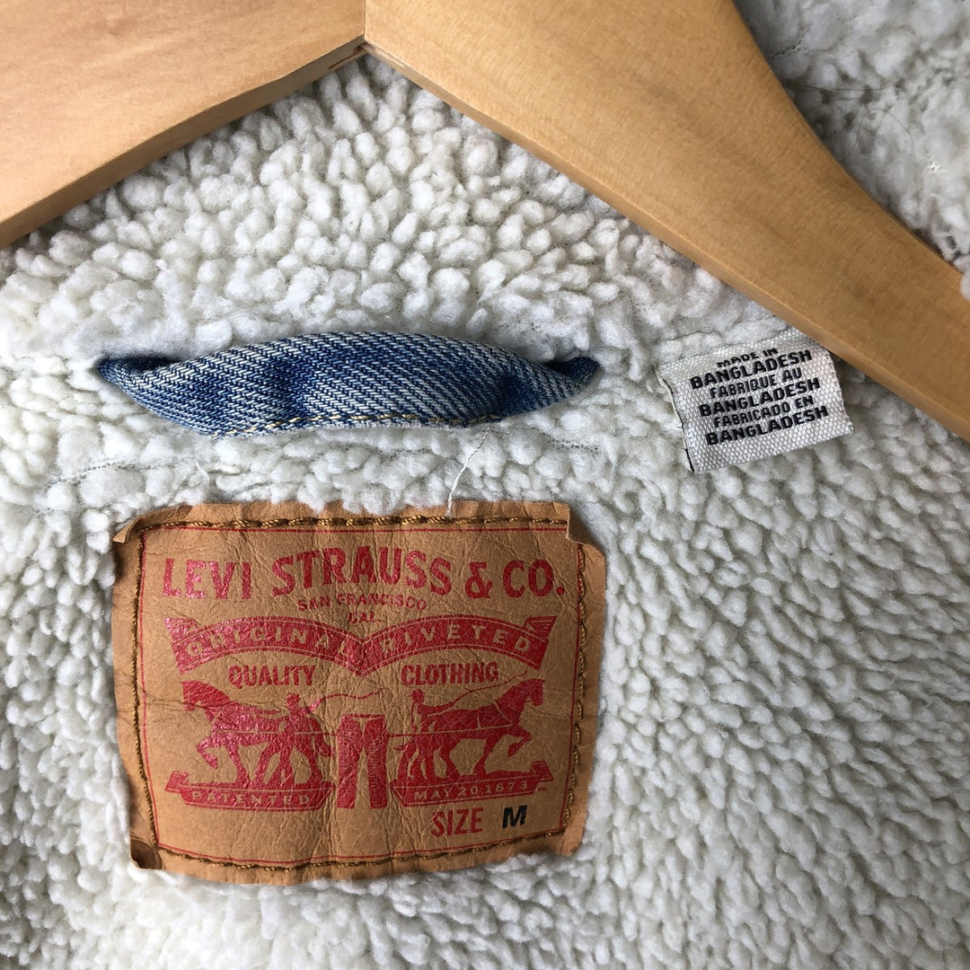 Levi's padded denim jacket, size M, men's cotton blue type Vintage Second Hand