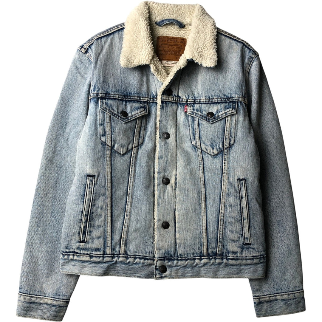Levi's Premium Padded Denim Boa Jacket, Men's Size S (approx.) cotton blue type Vintage Second Hand
