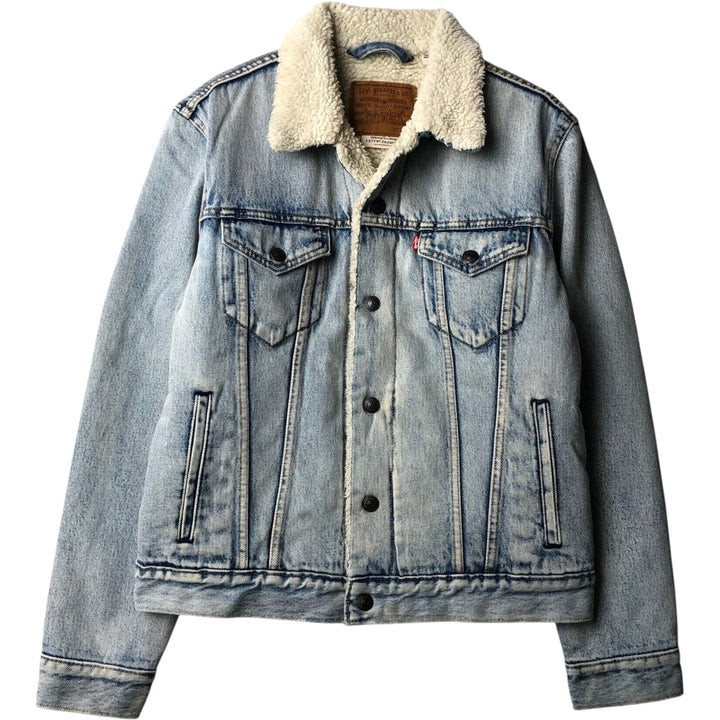 Levi's Premium Padded Denim Boa Jacket, Men's Size S (approx.) cotton blue type Vintage Second Hand