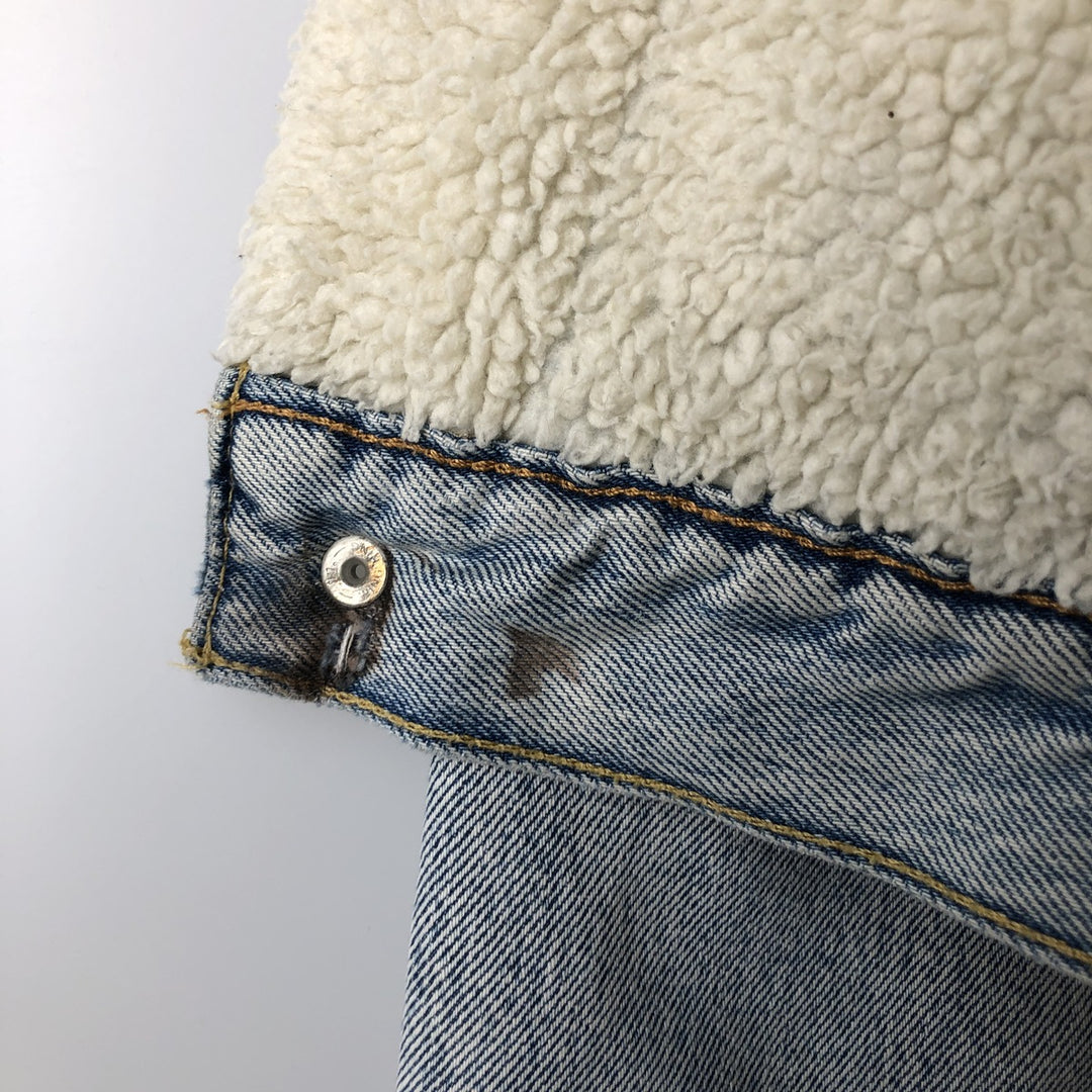 Levi's Premium Padded Denim Boa Jacket, Men's Size S (approx.) cotton blue type Vintage Second Hand