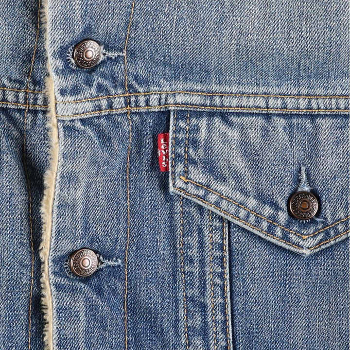 2000'S Levi's 71550-0487 Euro Model Denim Boa Jacket, Men's Size XL (approx.) cotton blue type Vintage Second Hand