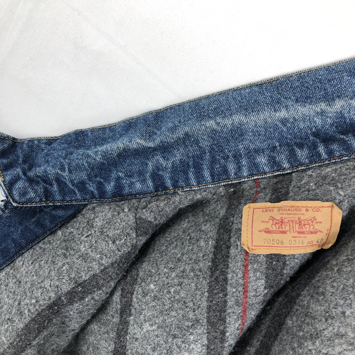 ~90'S Levi's 70506-0316 Denim Jacket, Made in USA, Men's Size M (approx.), Vintage cotton blue type Vintage Second Hand