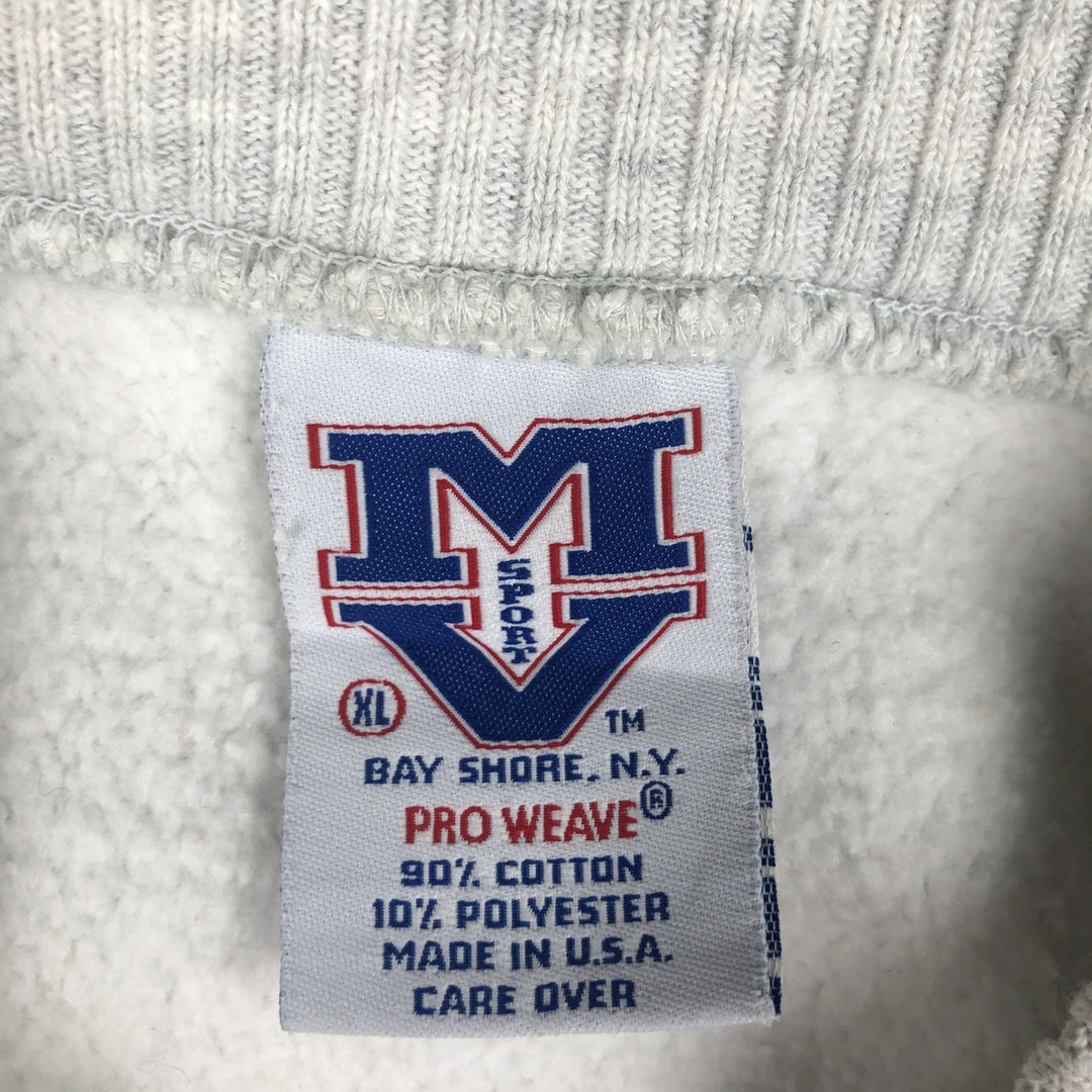Vintage 90'S MV SPORT PRO WEAVE college sweatshirt, made in the USA, men's size XL cotton gray type Vintage Second Hand