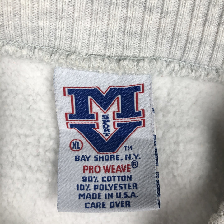 Vintage 90'S MV SPORT PRO WEAVE college sweatshirt, made in the USA, men's size XL cotton gray type Vintage Second Hand
