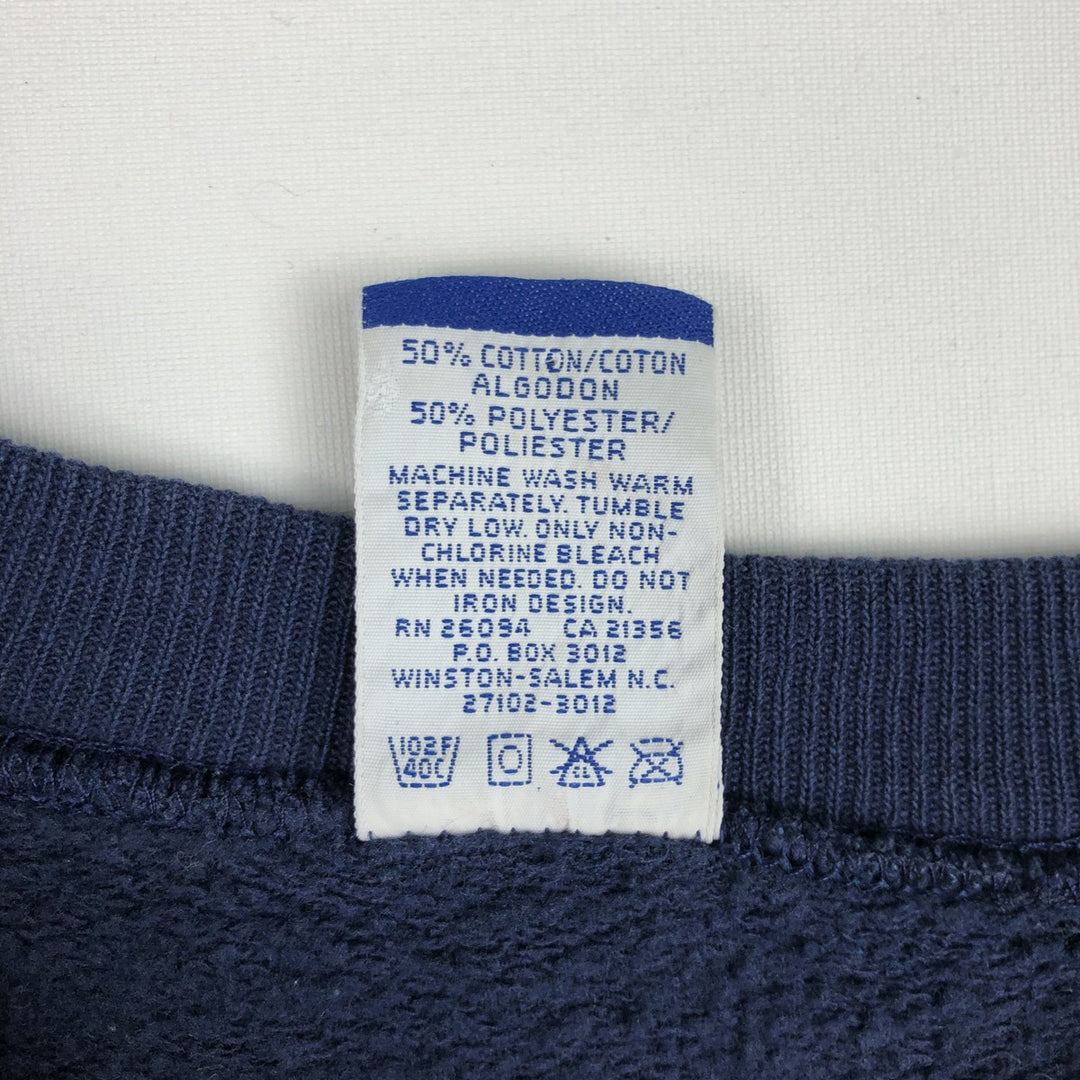 90'S Champion Authentic Athletic Apparel College Sweatshirt, Made in USA, Men's Size Large, Vintage cotton navy blue type Vintage Second Hand