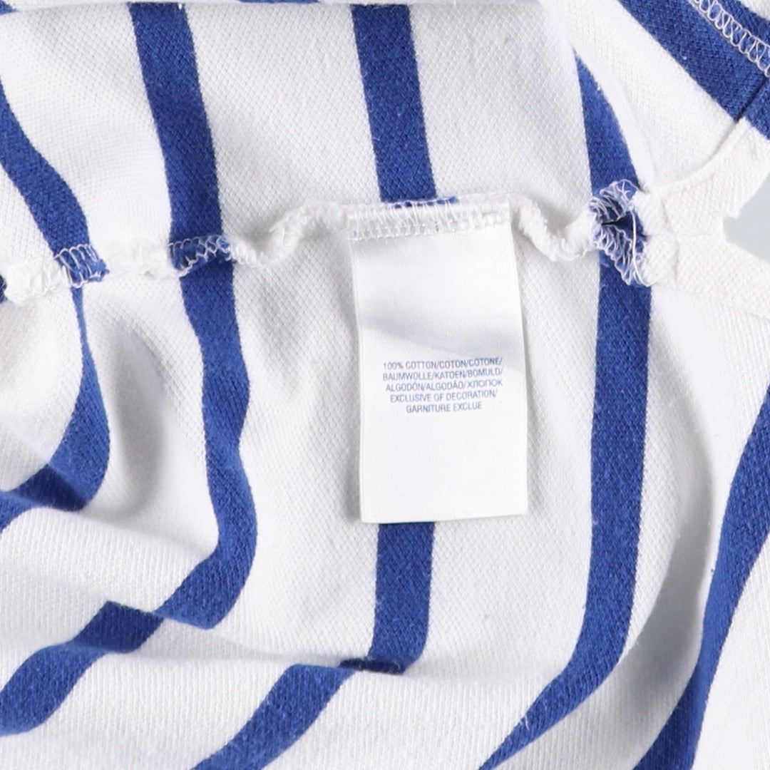 Ralph Lauren POLO by Ralph Lauren short sleeve striped polo shirt for women, size M cotton white type Vintage Second Hand