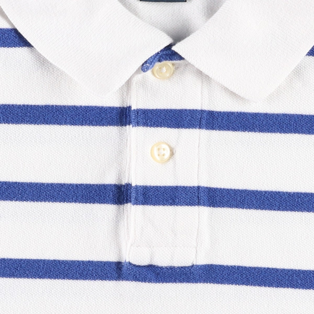 Ralph Lauren POLO by Ralph Lauren short sleeve striped polo shirt for women, size M cotton white type Vintage Second Hand