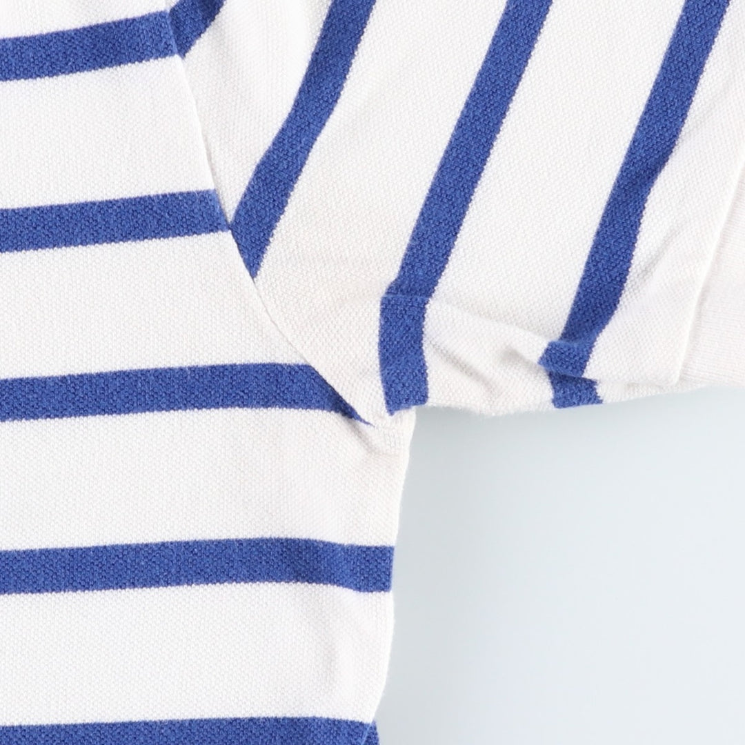 Ralph Lauren POLO by Ralph Lauren short sleeve striped polo shirt for women, size M cotton white type Vintage Second Hand