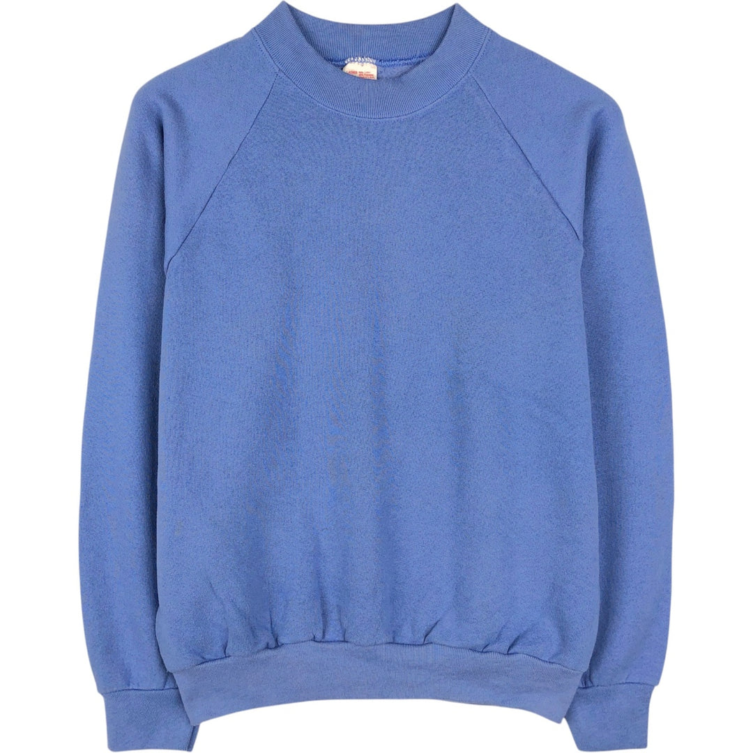 90'S Fruit of the Loom Plain Blank Sweatshirt, Made in USA, Women's Size S (Equivalent), Vintage cotton blue type Vintage Second Hand