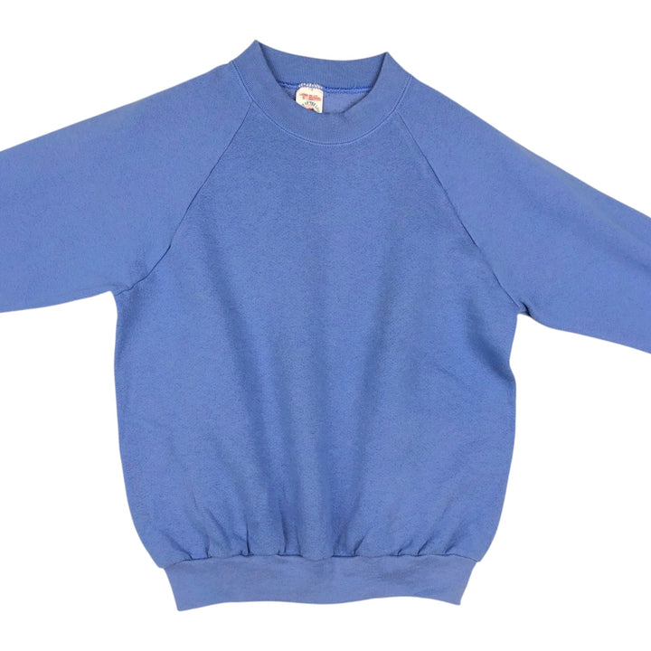90'S Fruit of the Loom Plain Blank Sweatshirt, Made in USA, Women's Size S (Equivalent), Vintage cotton blue type Vintage Second Hand