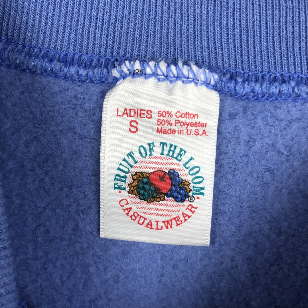 90'S Fruit of the Loom Plain Blank Sweatshirt, Made in USA, Women's Size S (Equivalent), Vintage cotton blue type Vintage Second Hand