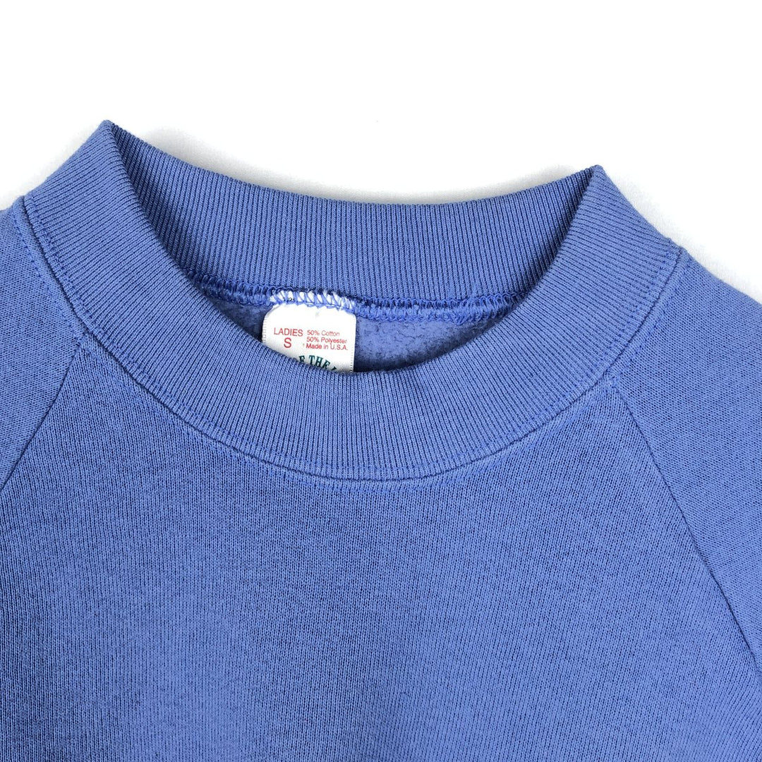 90'S Fruit of the Loom Plain Blank Sweatshirt, Made in USA, Women's Size S (Equivalent), Vintage cotton blue type Vintage Second Hand