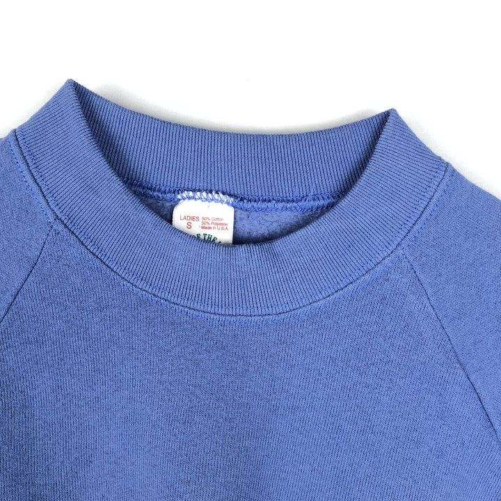 90'S Fruit of the Loom Plain Blank Sweatshirt, Made in USA, Women's Size S (Equivalent), Vintage cotton blue type Vintage Second Hand