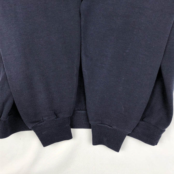 70'S sportswear plain blank sweatshirt, made in USA, men's size L equivalent, vintage. polyester navy blue type Vintage Second Hand