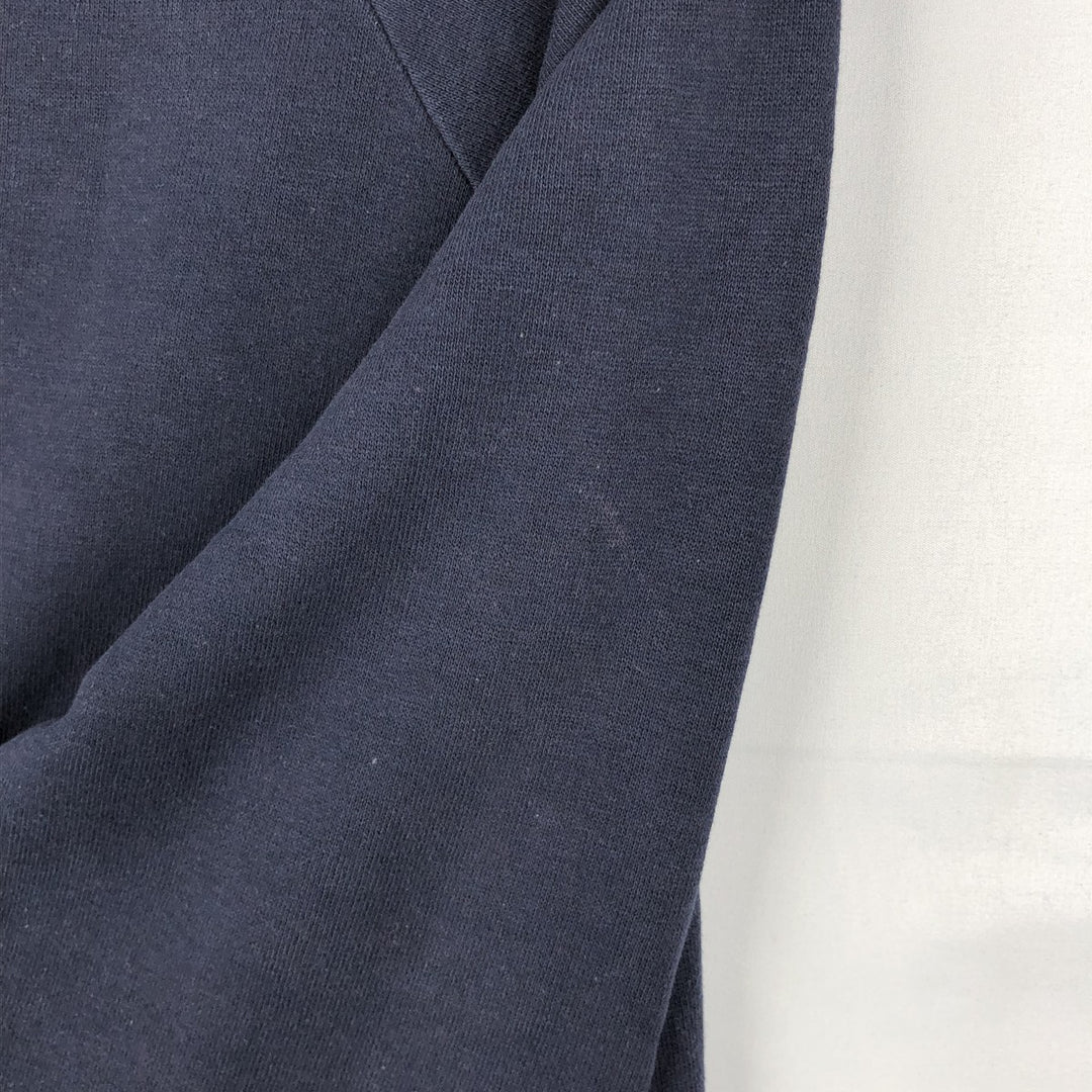 70'S sportswear plain blank sweatshirt, made in USA, men's size L equivalent, vintage. polyester navy blue type Vintage Second Hand