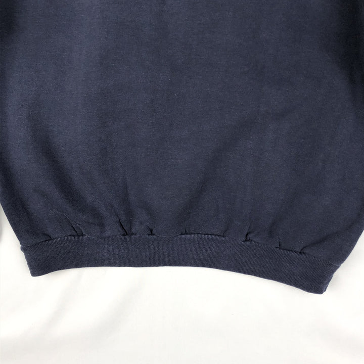 70'S sportswear plain blank sweatshirt, made in USA, men's size L equivalent, vintage. polyester navy blue type Vintage Second Hand