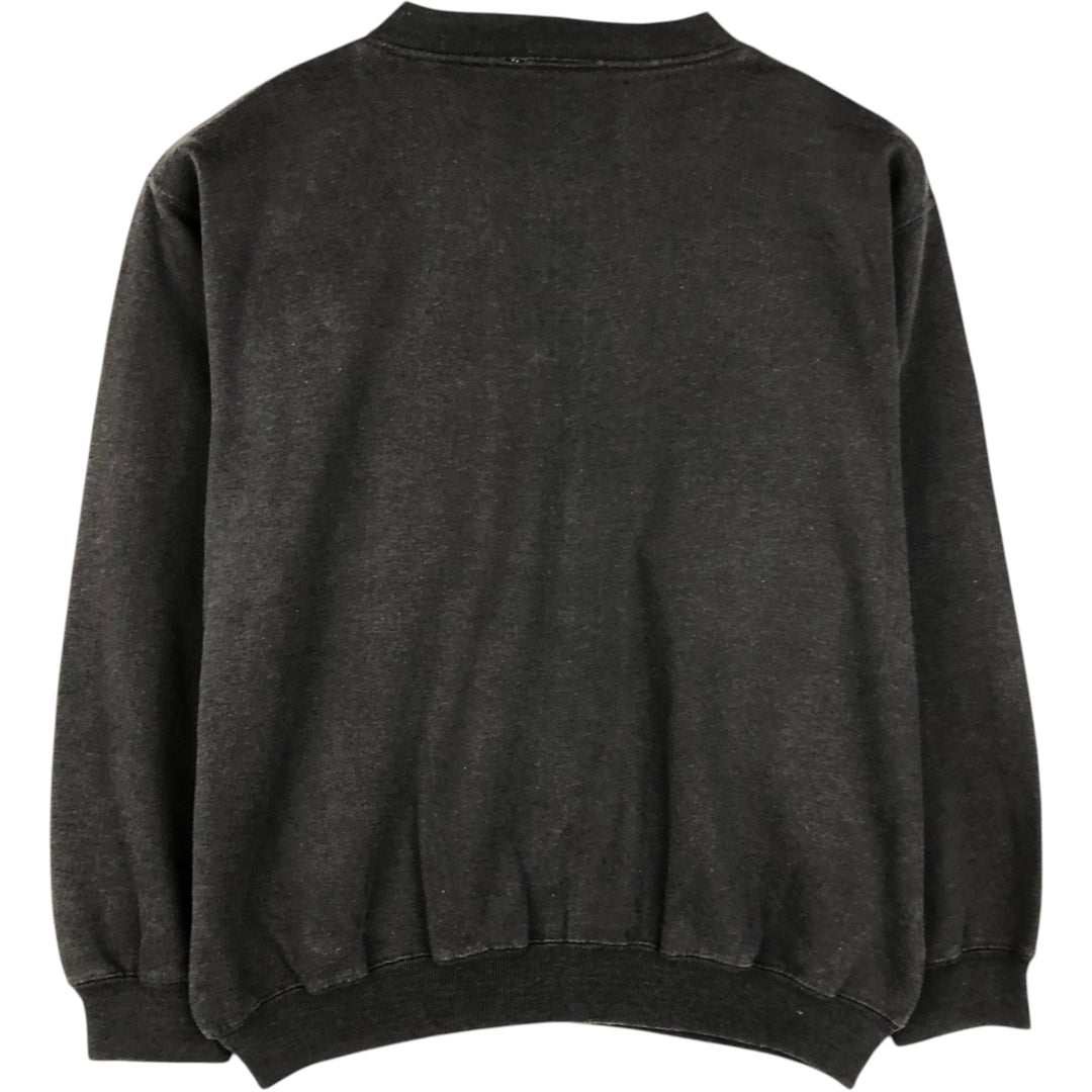 Henley neck plain blank sweatshirt, women's size L equivalent, vintage. unclear black type Vintage Second Hand