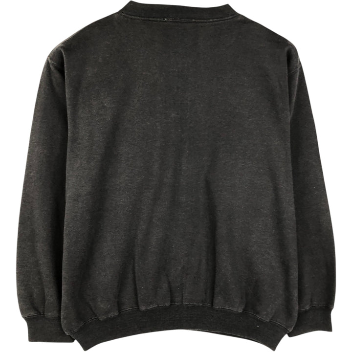 Henley neck plain blank sweatshirt, women's size L equivalent, vintage. unclear black type Vintage Second Hand