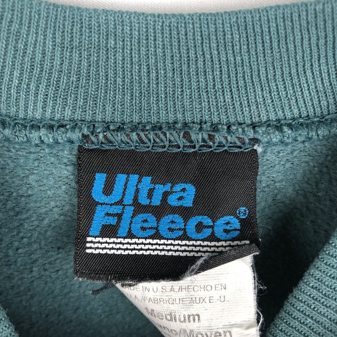 90'S Ultra Fleece Plain Blank Sweatshirt, Made in USA, Women's Size M (Equivalent), Vintage cotton green type Vintage Second Hand