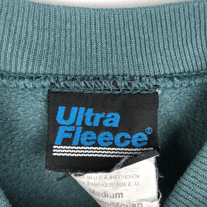 90'S Ultra Fleece Plain Blank Sweatshirt, Made in USA, Women's Size M (Equivalent), Vintage cotton green type Vintage Second Hand