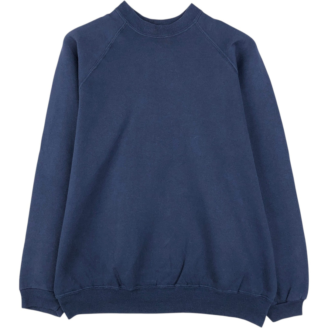 90'S Hanes HerWay Plain Blank Sweatshirt, Made in USA, Women's Size L (Equivalent), Vintage cotton navy blue type Vintage Second Hand