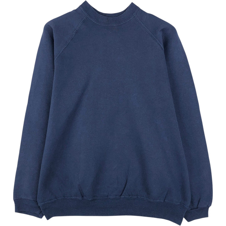 90'S Hanes HerWay Plain Blank Sweatshirt, Made in USA, Women's Size L (Equivalent), Vintage cotton navy blue type Vintage Second Hand