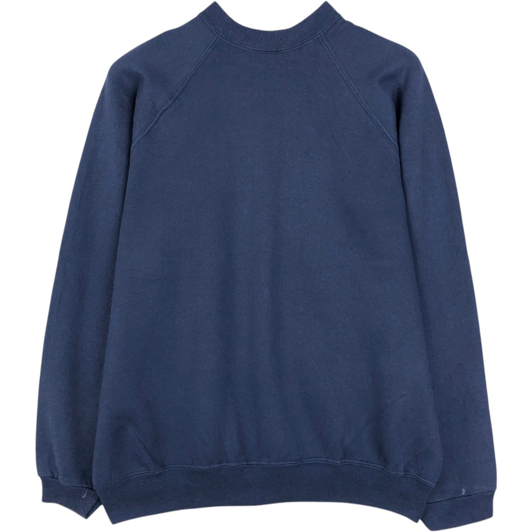 90'S Hanes HerWay Plain Blank Sweatshirt, Made in USA, Women's Size L (Equivalent), Vintage cotton navy blue type Vintage Second Hand
