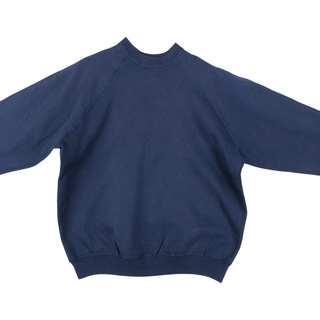 90'S Hanes HerWay Plain Blank Sweatshirt, Made in USA, Women's Size L (Equivalent), Vintage cotton navy blue type Vintage Second Hand