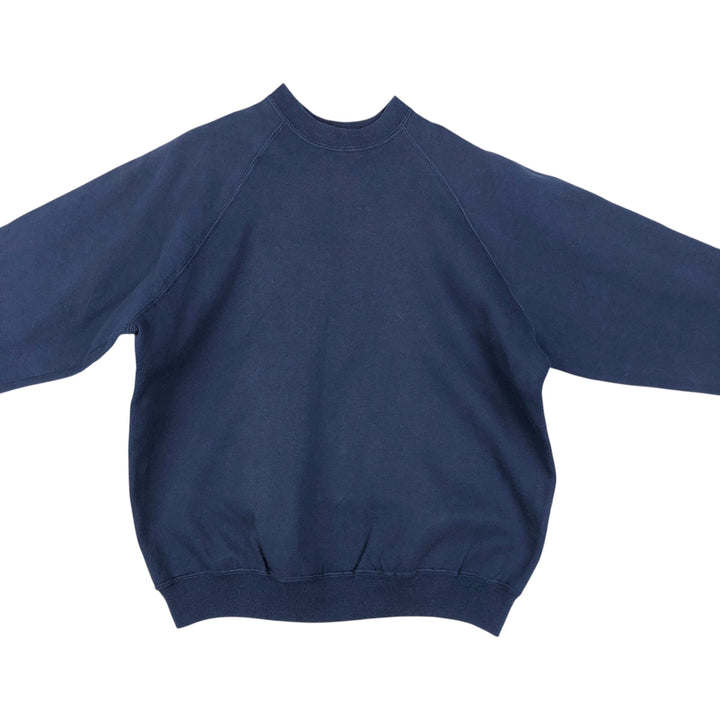 90'S Hanes HerWay Plain Blank Sweatshirt, Made in USA, Women's Size L (Equivalent), Vintage cotton navy blue type Vintage Second Hand