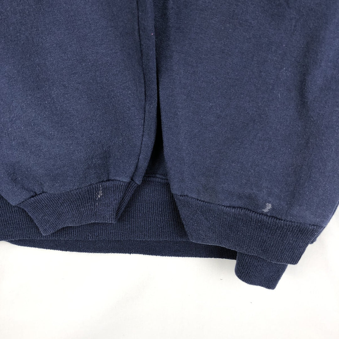 90'S Hanes HerWay Plain Blank Sweatshirt, Made in USA, Women's Size L (Equivalent), Vintage cotton navy blue type Vintage Second Hand