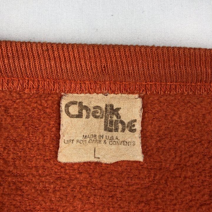 80'S Chalk Line College Sweatshirt, Made in USA, Women's Size L (Equivalent), Vintage unclear orange type Vintage Second Hand