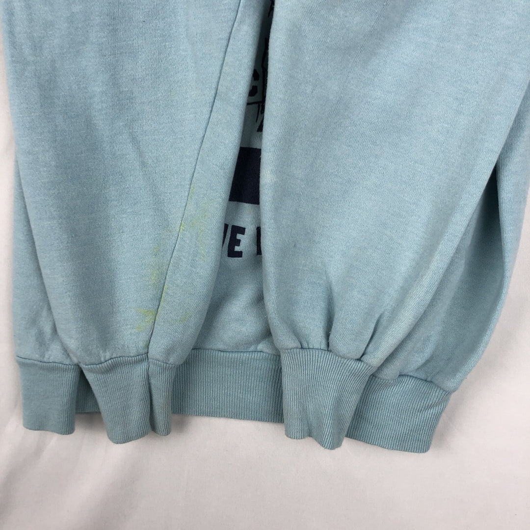 80'S printed sweatshirt, women's size S equivalent, vintage. unclear Blue type light blue Vintage Second Hand