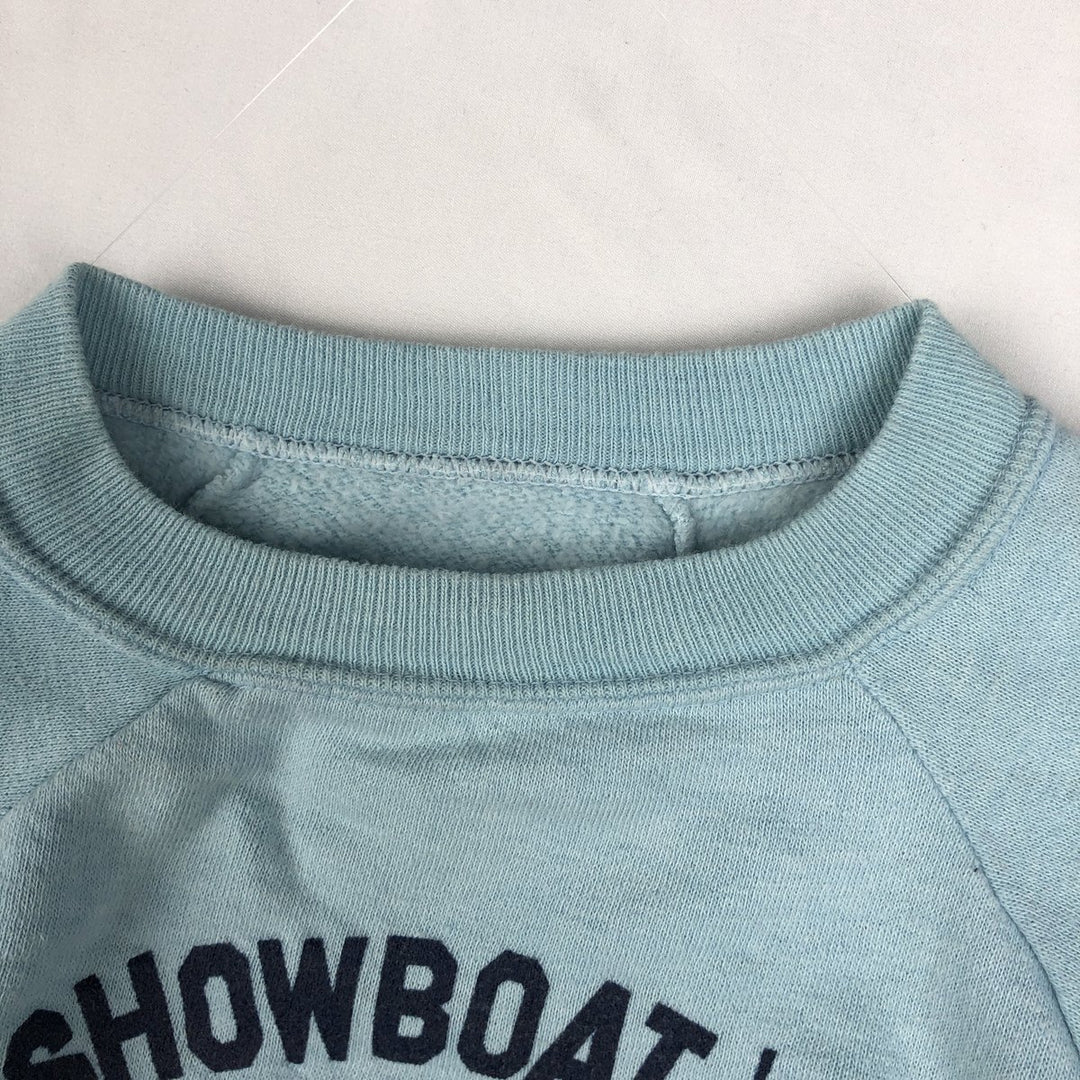 80'S printed sweatshirt, women's size S equivalent, vintage. unclear Blue type light blue Vintage Second Hand