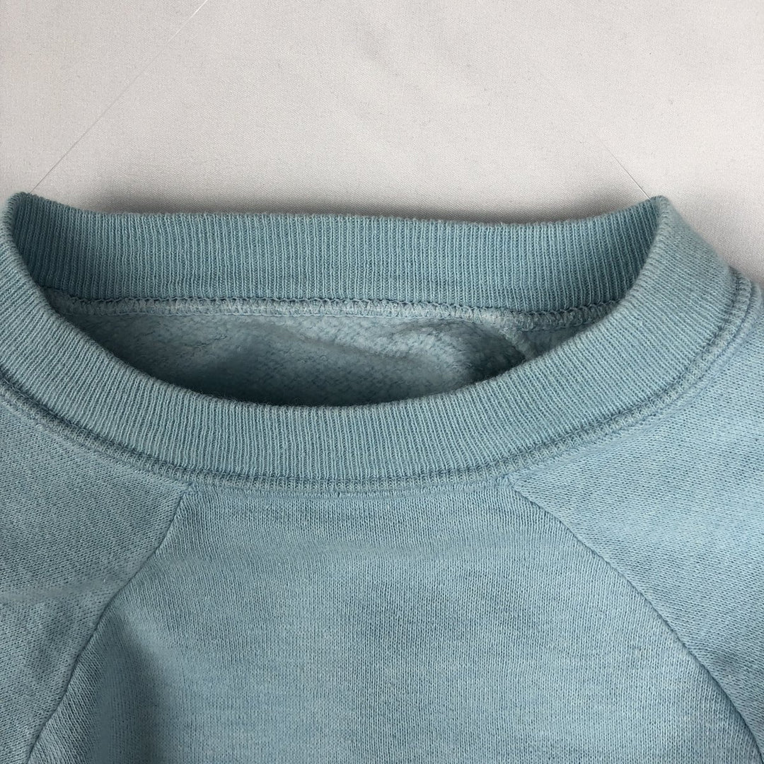 80'S printed sweatshirt, women's size S equivalent, vintage. unclear Blue type light blue Vintage Second Hand