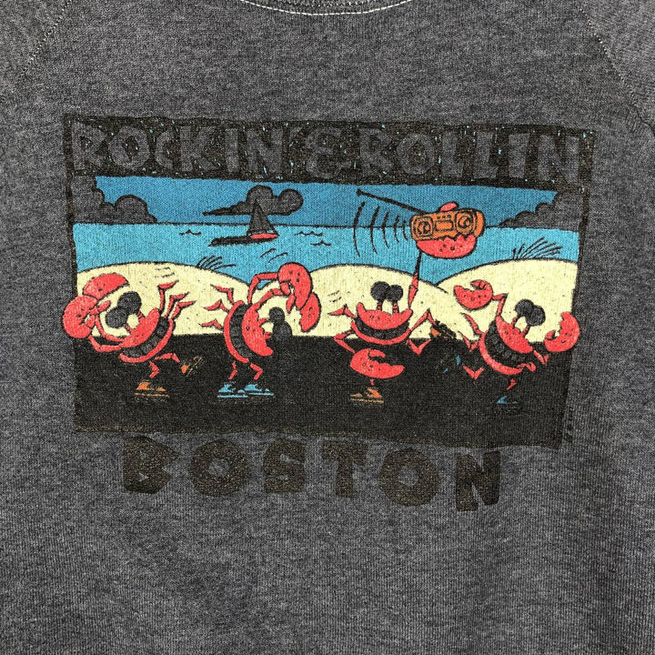 90'S Fruit of the Loom Print Sweatshirt, Made in USA, Women's Size S (Equivalent), Vintage cotton Charcoal Vintage Second Hand