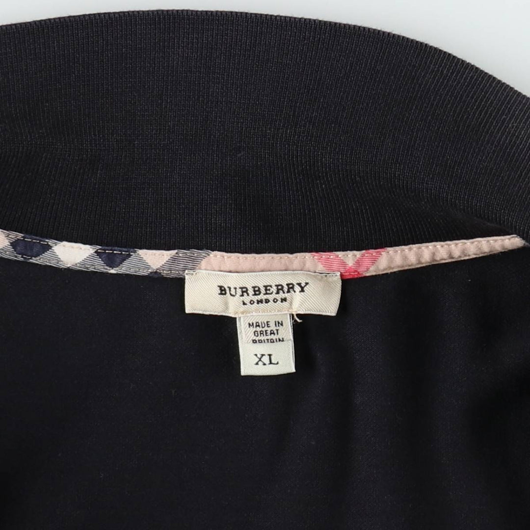 Burberry's London Skipper Neck Half-Length Polo Shirt Dress, Made in England, Women's Size XL (approx.) cotton black type Vintage Second Hand