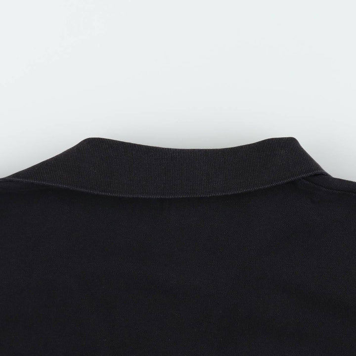 Burberry's London Skipper Neck Half-Length Polo Shirt Dress, Made in England, Women's Size XL (approx.) cotton black type Vintage Second Hand
