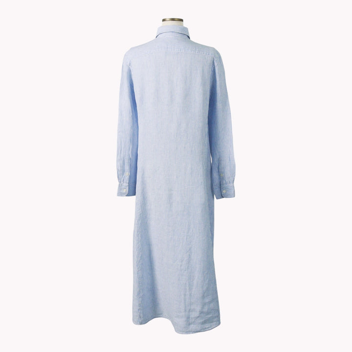 Ralph Lauren POLO RALPH LAUREN Striped Pattern Long-Length Long-Sleeve Shirt Dress (Women's Size S) unclear blue type Vintage Second Hand