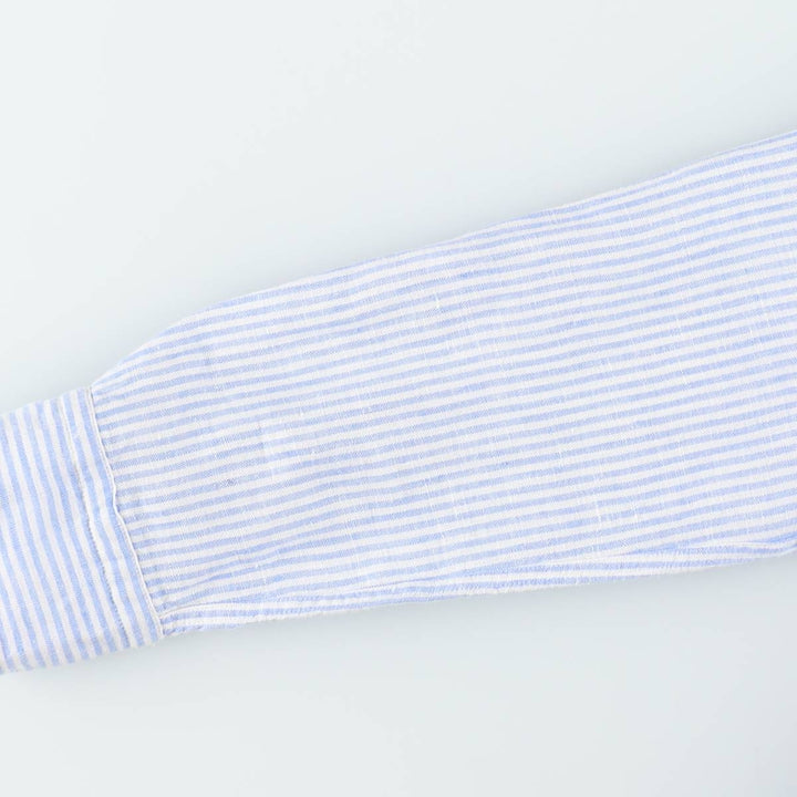 Ralph Lauren POLO RALPH LAUREN Striped Pattern Long-Length Long-Sleeve Shirt Dress (Women's Size S) unclear blue type Vintage Second Hand