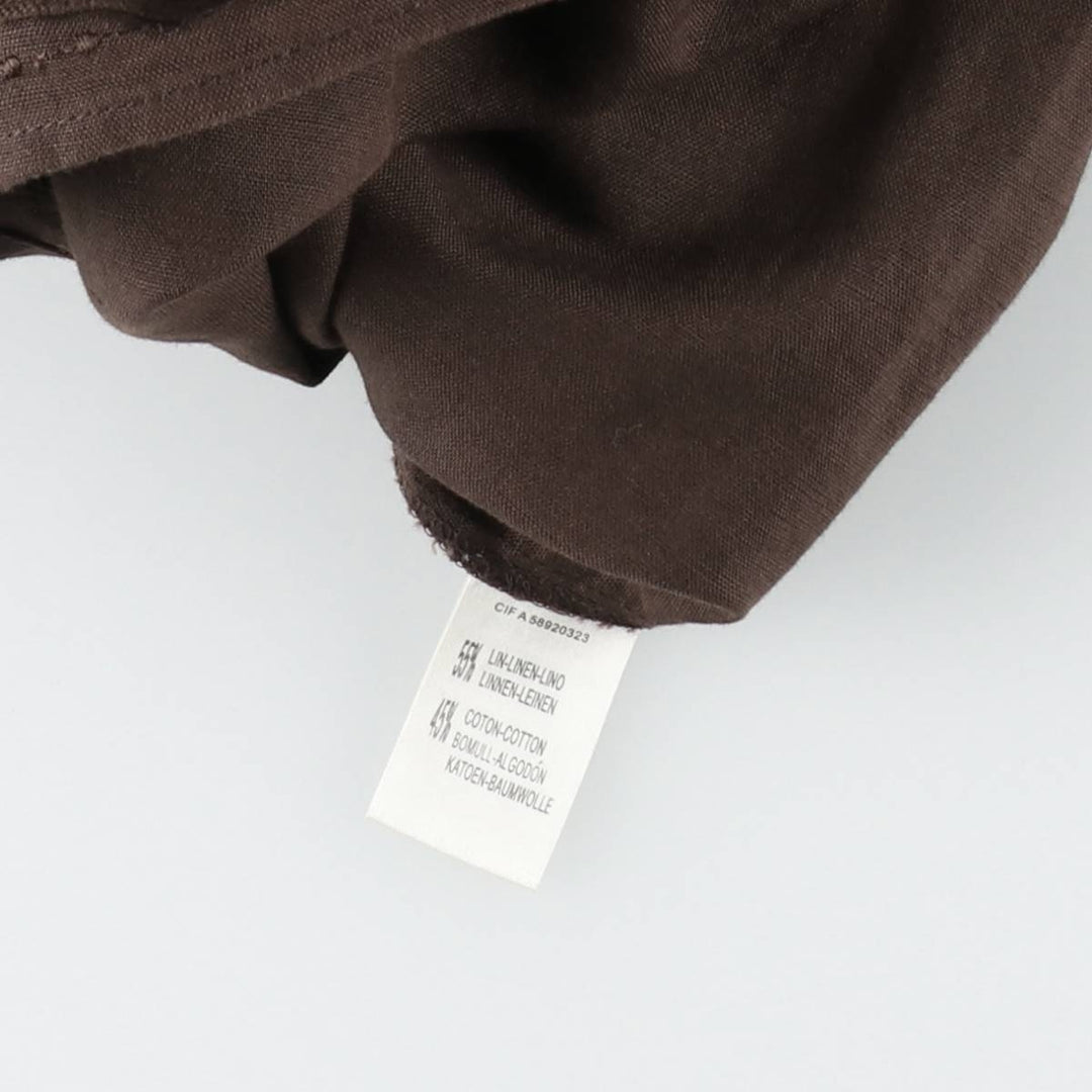 Couleurs d'ete Midi-length cutwork embroidered camisole dress, women's size S (approx.) linen brown type Vintage Second Hand